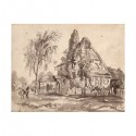 Karczma "Black Lion Inn" - akwarela 1852