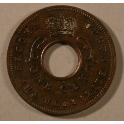 Afryka Wschodnia 1 cent 1957. Kolonia brytyjska, panująca Elżbieta II. Miedź.