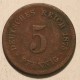 5 pfennig 1875 J