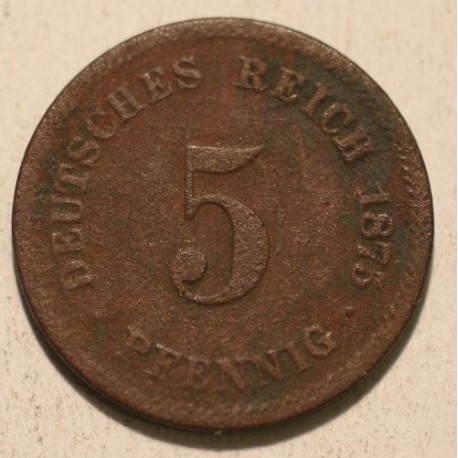 5 pfennig 1875 J