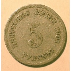 5 pfennig 1901 J. Miedzionikiel. Mennica Hamburg