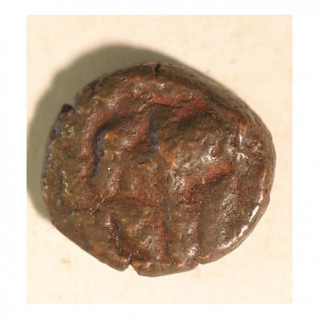 Naga z Narwaru, kr&oacute;l Ganapati Naga ok. 340 n.e. Brąz, 1/4 kakini. 