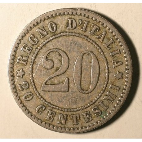 Włochy 20 cent 1894. Miedzionikiel.