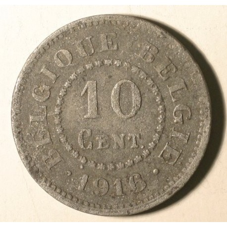 Belgia 10 cent 1916. Cynk.