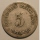 5 pfennig 1875 B