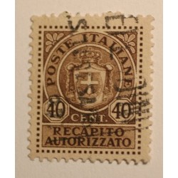 Włochy 40 cent 1945 Recapito Autorizzato