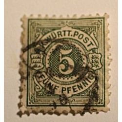 Wirtembergia 5 pfennig 1890